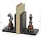 Decorative Dark Brown & Silver Chess Bookend Set